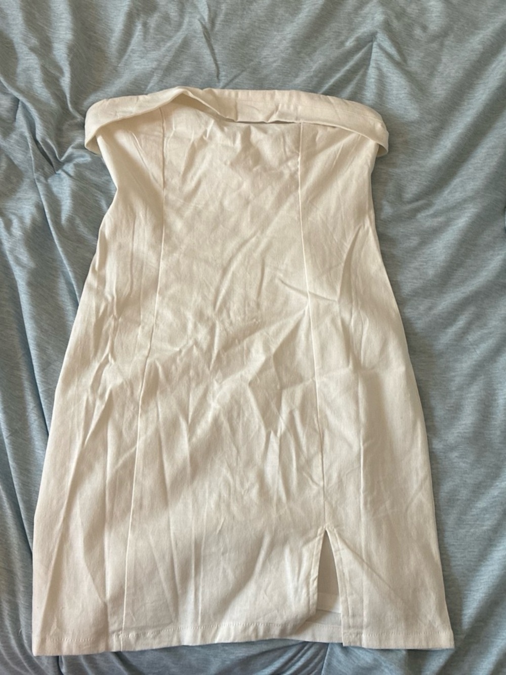 Classic Strapless Cream Sheath Dress